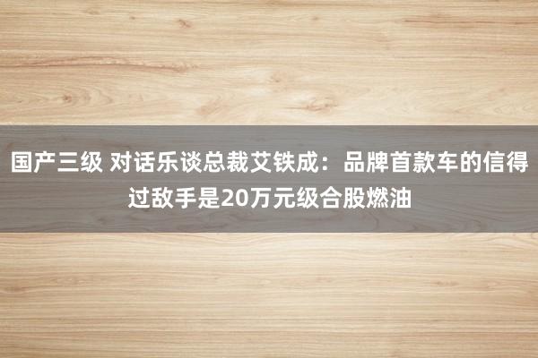 国产三级 对话乐谈总裁艾铁成：品牌首款车的信得过敌手是20万元级合股燃油