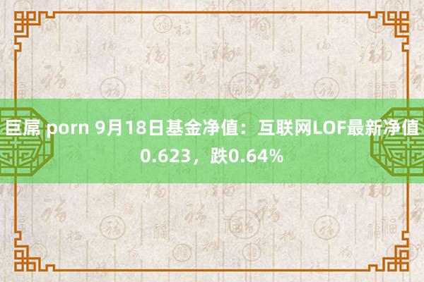 巨屌 porn 9月18日基金净值：互联网LOF最新净值0.623，跌0.64%