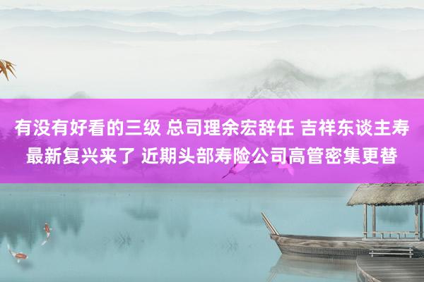 有没有好看的三级 总司理余宏辞任 吉祥东谈主寿最新复兴来了 近期头部寿险公司高管密集更替