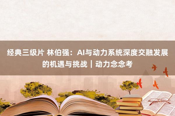 经典三级片 林伯强：AI与动力系统深度交融发展的机遇与挑战︱动力念念考