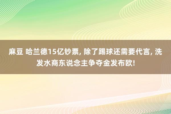 麻豆 哈兰德15亿钞票， 除了踢球还需要代言， 洗发水商东说念主争夺金发布欧!