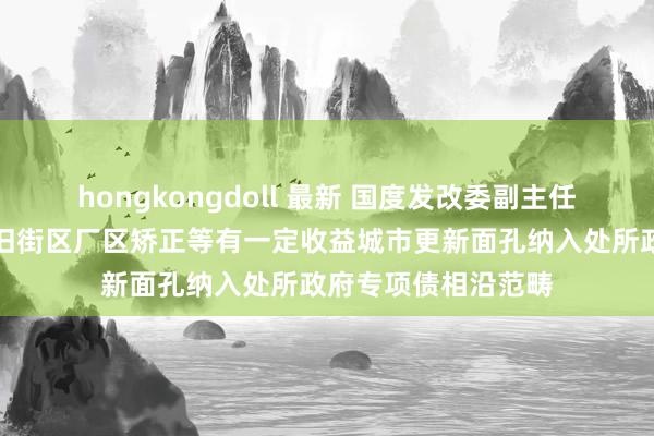 hongkongdoll 最新 国度发改委副主任刘苏社：究诘将老旧街区厂区矫正等有一定收益城市更新面孔纳入处所政府专项债相沿范畴