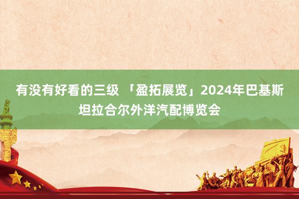 有没有好看的三级 「盈拓展览」2024年巴基斯坦拉合尔外洋汽配博览会