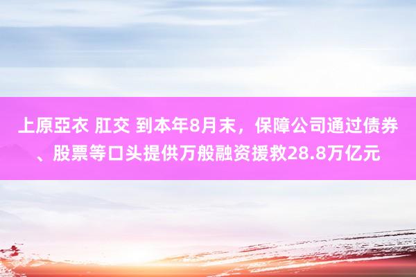 上原亞衣 肛交 到本年8月末，保障公司通过债券、股票等口头提供万般融资援救28.8万亿元