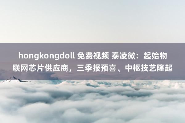 hongkongdoll 免费视频 泰凌微：起始物联网芯片供应商，三季报预喜、中枢技艺隆起