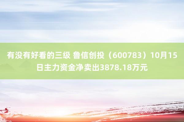 有没有好看的三级 鲁信创投（600783）10月15日主力资金净卖出3878.18万元