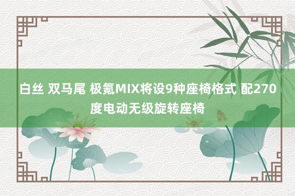 白丝 双马尾 极氪MIX将设9种座椅格式 配270度电动无级旋转座椅