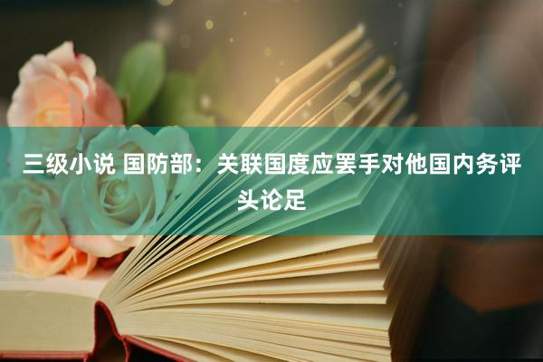 三级小说 国防部：关联国度应罢手对他国内务评头论足