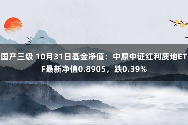 国产三级 10月31日基金净值：中原中证红利质地ETF最新净值0.8905，跌0.39%