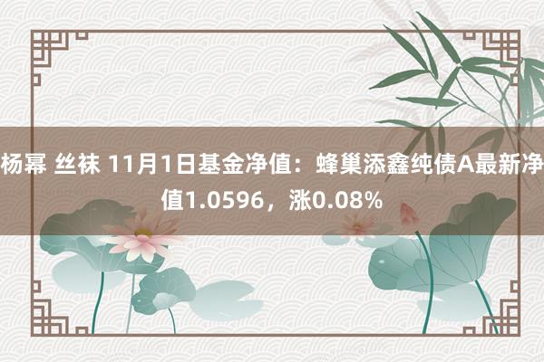 杨幂 丝袜 11月1日基金净值：蜂巢添鑫纯债A最新净值1.0596，涨0.08%