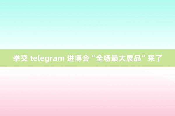 拳交 telegram 进博会“全场最大展品”来了