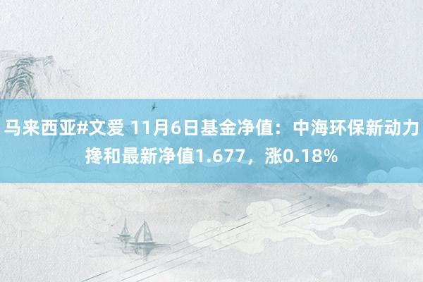 马来西亚#文爱 11月6日基金净值：中海环保新动力搀和最新净值1.677，涨0.18%