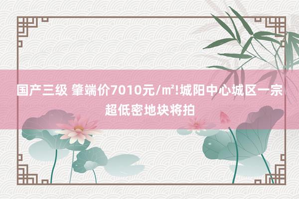 国产三级 肇端价7010元/㎡!城阳中心城区一宗超低密地块将拍