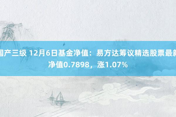 国产三级 12月6日基金净值：易方达筹议精选股票最新净值0.7898，涨1.07%