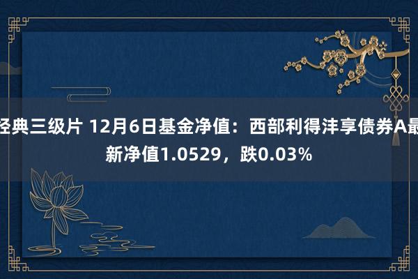 经典三级片 12月6日基金净值：西部利得沣享债券A最新净值1.0529，跌0.03%