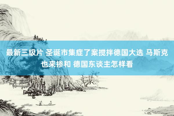 最新三级片 圣诞市集症了案搅拌德国大选 马斯克也来掺和 德国东谈主怎样看