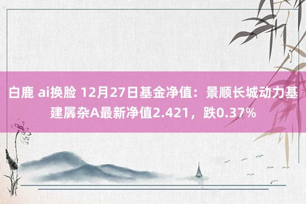 白鹿 ai换脸 12月27日基金净值：景顺长城动力基建羼杂A最新净值2.421，跌0.37%