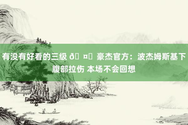 有没有好看的三级 🤕豪杰官方：波杰姆斯基下腹部拉伤 本场不会回想