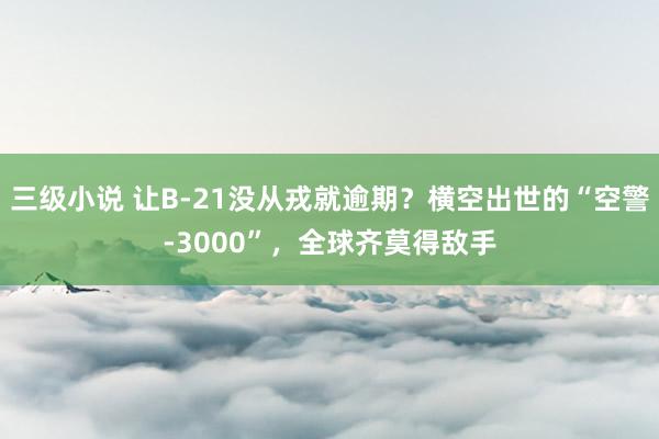 三级小说 让B-21没从戎就逾期？横空出世的“空警-3000”，全球齐莫得敌手