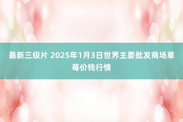 最新三级片 2025年1月3日世界主要批发商场草莓价钱行情