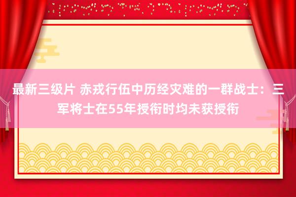 最新三级片 赤戎行伍中历经灾难的一群战士：三军将士在55年授衔时均未获授衔