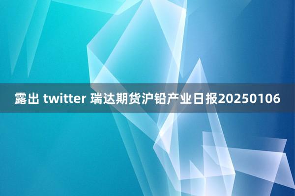 露出 twitter 瑞达期货沪铅产业日报20250106