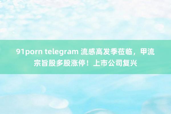 91porn telegram 流感高发季莅临，甲流宗旨股多股涨停！上市公司复兴