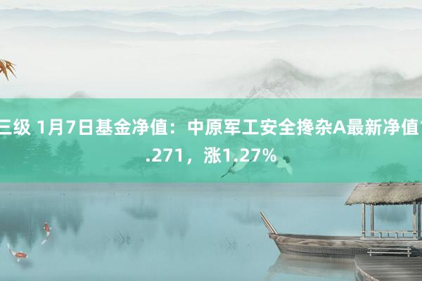 三级 1月7日基金净值：中原军工安全搀杂A最新净值1.271，涨1.27%