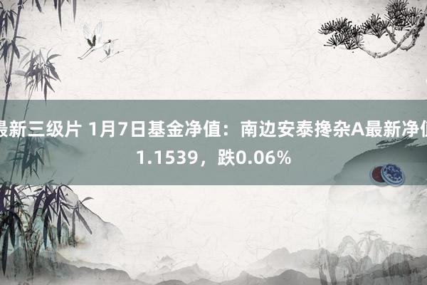 最新三级片 1月7日基金净值：南边安泰搀杂A最新净值1.1539，跌0.06%