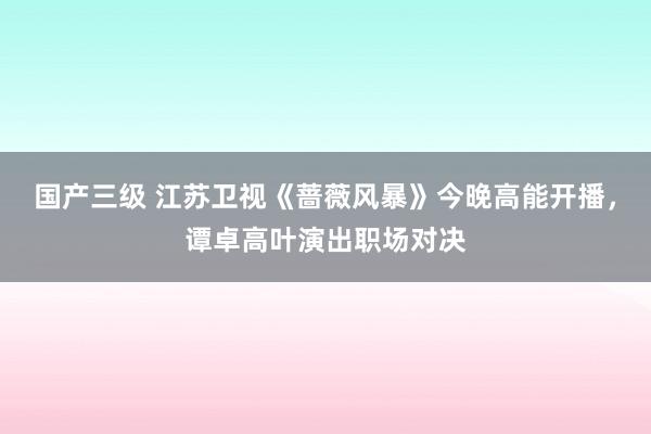 国产三级 江苏卫视《蔷薇风暴》今晚高能开播，谭卓高叶演出职场对决