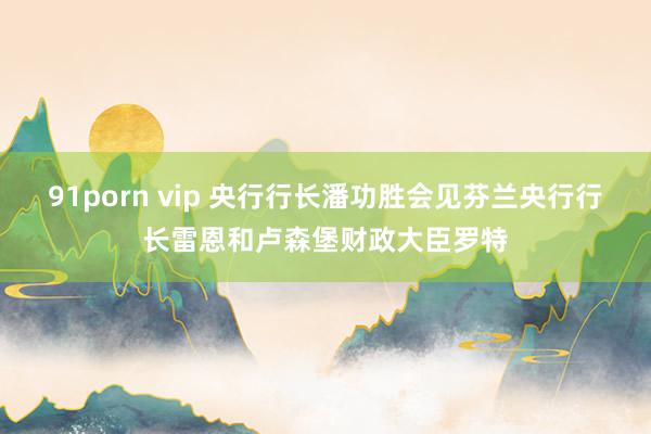 91porn vip 央行行长潘功胜会见芬兰央行行长雷恩和卢森堡财政大臣罗特